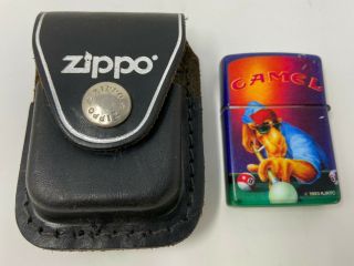 Vintage 1993 Zippo Joe Camel Cigarettes Pool Player Lighter Billiards
