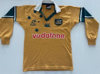 Mens Wallabies Vintage 90s 2000s Canterbury Vodafone Jersey Size Xs Rugby Union