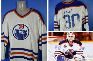 Edmonton Oilers Vintage 1990s Ccm Bill Ranford Nhl Hockey Jersey Medium