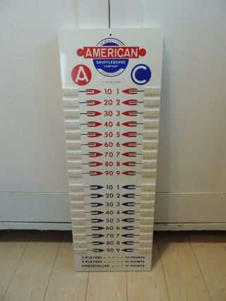 Vintage American Shuffleboard Horsecollar Scoreboard