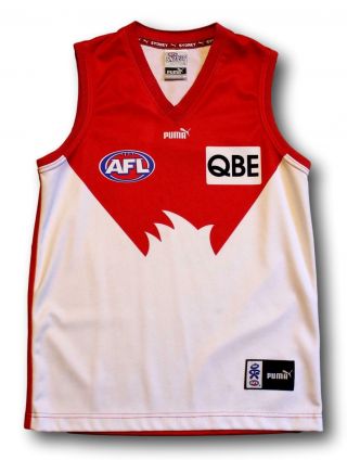 Vintage Retro Early 2000s Sydney Swans Puma Home Football Jumper Guernsey Size M