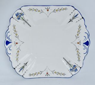 Vintage Shelley Blue Iris Cake Plate - Queen Anne Shape 11561