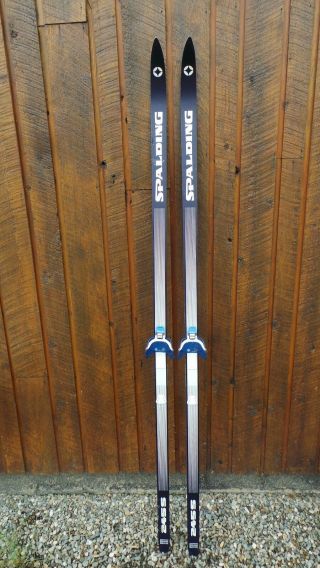 Vintage Skis 80 " Long Blue Finish Signed Spalding Great For Decoration