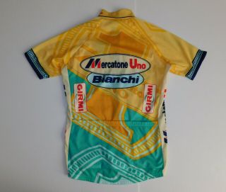 Vintage SMS SANTINI Mercatone Uno Bianchi Cycling Jersey Full Zip Short Sleeve M 2