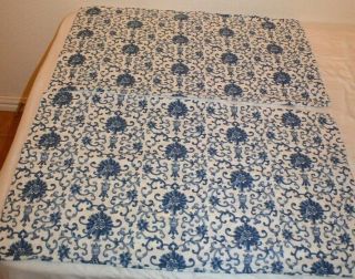 Vtg Ralph Lauren Blue Porcelain Tamarind Standard Pillow Case Set 2 Made In Usa