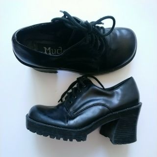 Vintage 90s Y2k Mudd Chunky Platform Shoes Black Size 6