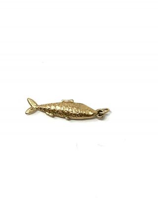 Vintage 9ct Yellow Gold 375 Fish Design Charm Pendant 471