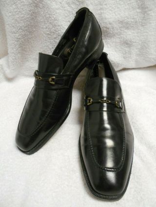 Vintage Presidents Coll Johnston&murphy Mens Black Horsebit Loafers12d