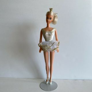 Vtg Barbie 1976 Ballerina Doll Outfit Crown White Tutu Stand 3