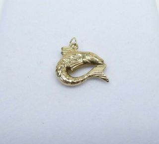 9ct Gold Charm Pisces Fish Birth Sign Vintage Dangle Traditional Gift Box.
