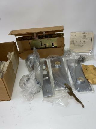 Vintage Sargent 7700 - 7705 Line Mortise Lock Set Aluminum Nib W Instructions Rh