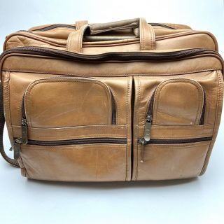 Vintage Avenues America Brown Laptop Briefcase Messenger Bag Leather Unisex