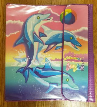 Vintage 90s Lisa Frank Lf Dolphins Folder Binder Trapper Keeper Hard To Find