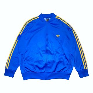 Vintage 00s Adidas Originals Bomber Track Jacket Blue Yellow Mens Xl