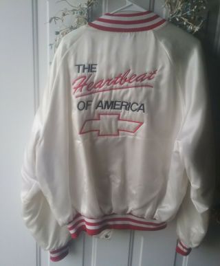 Vintage Chevrolet Hearbeat Of America Satin Bomber Jacket King Louie Size L