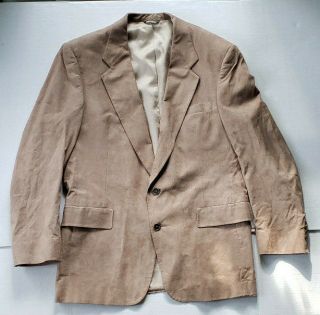 Mens Christian Dior Blazer Jacket Coat Vintage Suede Leather Brown 2 Button 42 R