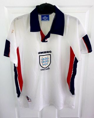 Vintage Retro England Home 98 Football Shirt Size Medium - Next Day P&p