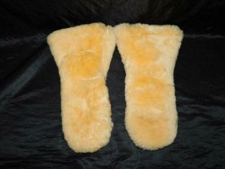 Vintage L Deer Skin Leather Shearling Wool Mittens Arctic Winter Mens Usa Made
