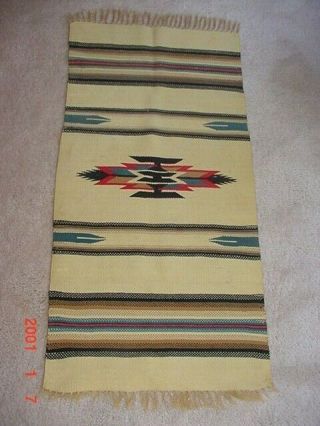 Vintage Southwest Style Chimayo Indian Design Blanket Rug Weaving