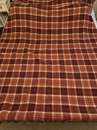 Vintage PENDLETON Wool Plaid Blanket USA 83 x 63 Camp Blanket 2
