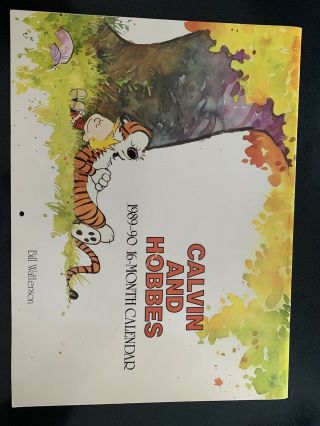 Vintage Calvin And Hobbes 1989 - 90 16 Month Calendar