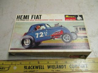 Vtg Monogram Hemi Fiat 1/32 Supercharged Drag Machine Model Kit Box Only 1966
