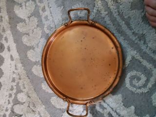 Rare Vintage Avon Copper Smith 11 " Serving Tray Hand Hammered Spun Solid Copper