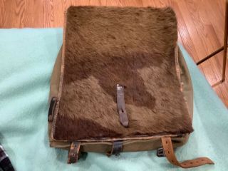 Vintage German Rucksack Ww2 Ii Backpack Pony Cowhide Fur Military Bag