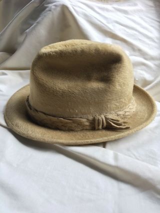 Vintage Biltmore Beaver Fur Hat,  Light Brown/tan,  Size 7 1/8,  Made In Canada