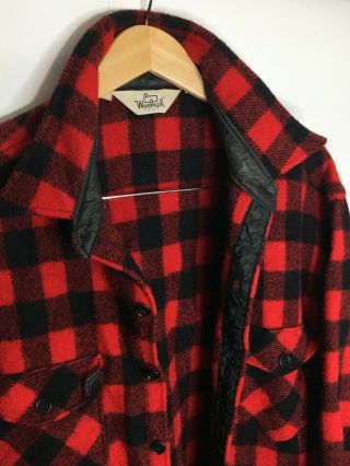 Vtg Woolrich Classics Flannel Button Up Red Black Buffalo Check Plaid Men’s L/xl