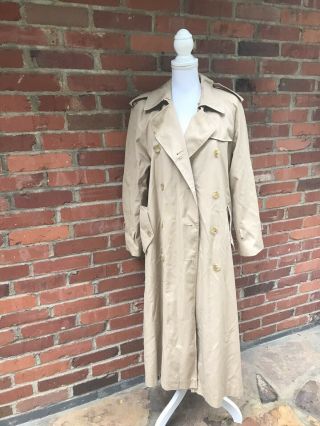 Vintage Burberry Plaid Lined Trench Coat Made In Poland No Tag Leather Buckle 8