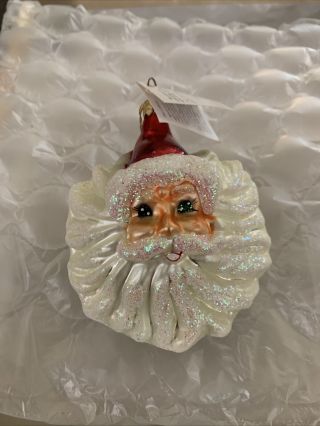 Vintage Christopher Radko 1996 Winter Wind Santa Head Face Christmas Ornament