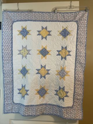 Vintage Small Block Hand Stitched Patchwork Quilt