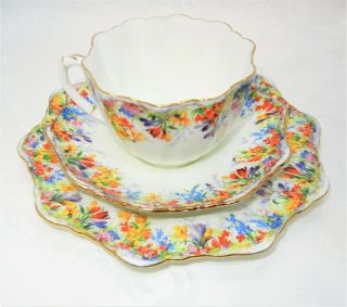 VINTAGE PARAGON - STAR MARK - DAISY PATTERN - CUP,  SAUCER AND BREAD PLATE 3