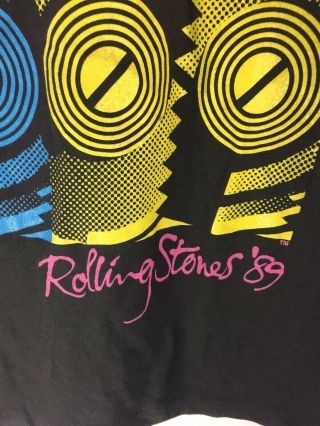 Vintage 1989 Rolling Stones Steel Wheel T - Shirt An incrediblae T - Shirt Medium 3