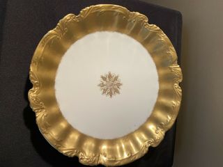 Vintage Antique Phl Limoges France Gold Trim Hand Painted Platter 13 Inches