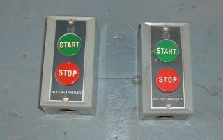 Vtg.  Of 2 Allen Bradley Start/stop Push Button Switches 800s - 2sa Series M