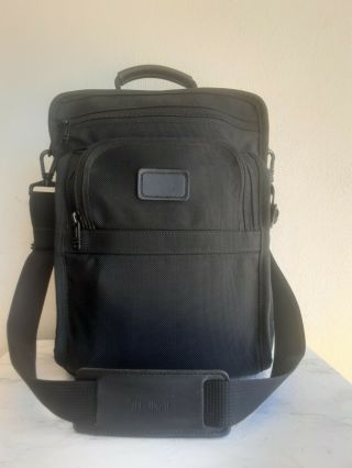 Vintage Tumi Book Bag Messenger Black Square Ballistic Nylon Crossbody Bag Usa