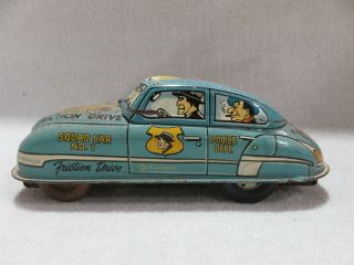 Vintage 1940s Marx Dick Tracy Blue Friction Squad Car No.  1 6.  5 " Vehicle