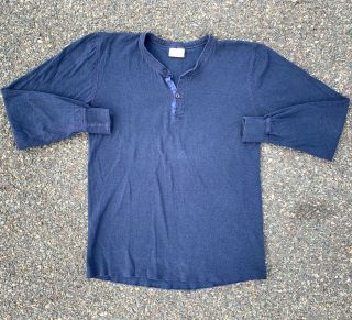 Vintage Ll Bean River Drivers Wool Blend Long Sleeve Henley Style Shirt Size M