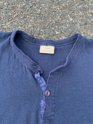Vintage LL Bean River Drivers Wool Blend Long Sleeve Henley Style Shirt Size M 2