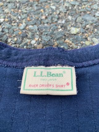 Vintage LL Bean River Drivers Wool Blend Long Sleeve Henley Style Shirt Size M 3
