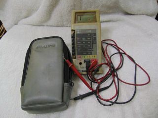 Vintage Fluke 8020b Digital Multimeter W/ Test Leads & Zip Case