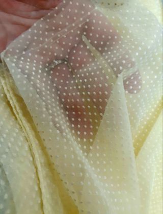 Vintage 1960s Flocked Dotted Swiss Sheer Fabric Panels