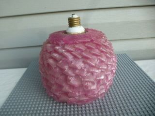 Vintage Mid Century Lucite Ribbon Pink Spaghetti Ceiling Light Lamp Shade
