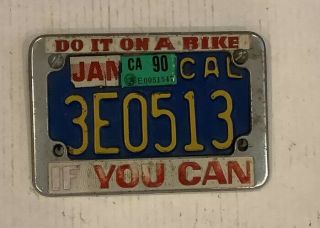 Vintage Motorcycle License Plate Frame Do It On A Bike If You Can California