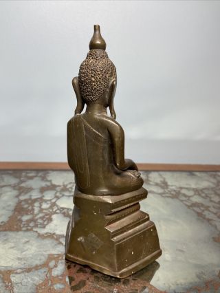 Antique Vintage Brass bronze Shan Buddha statue Burma Asian 7” 3