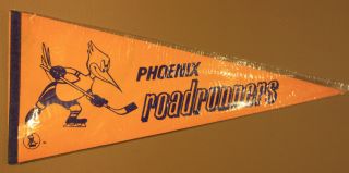 Vintage 1974 Wha World Hockey Association | Phoenix Roadrunners | 30x12 Pennant