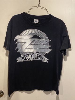 Vintage Zz Top Recycler 1990 World Tour Band Tshirt Size Large