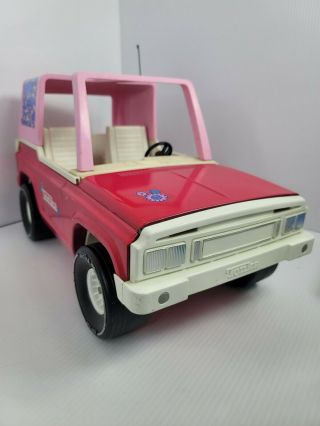 Vintage 1970s Tonka 835 Tr Pink Bronco Jeep Pressed Steel Truck Barbie 17.  25”